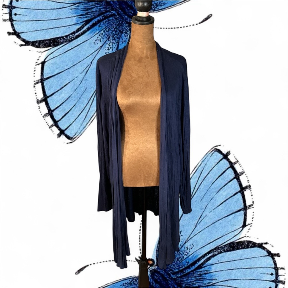 Navy Blue Open Front Cardigan